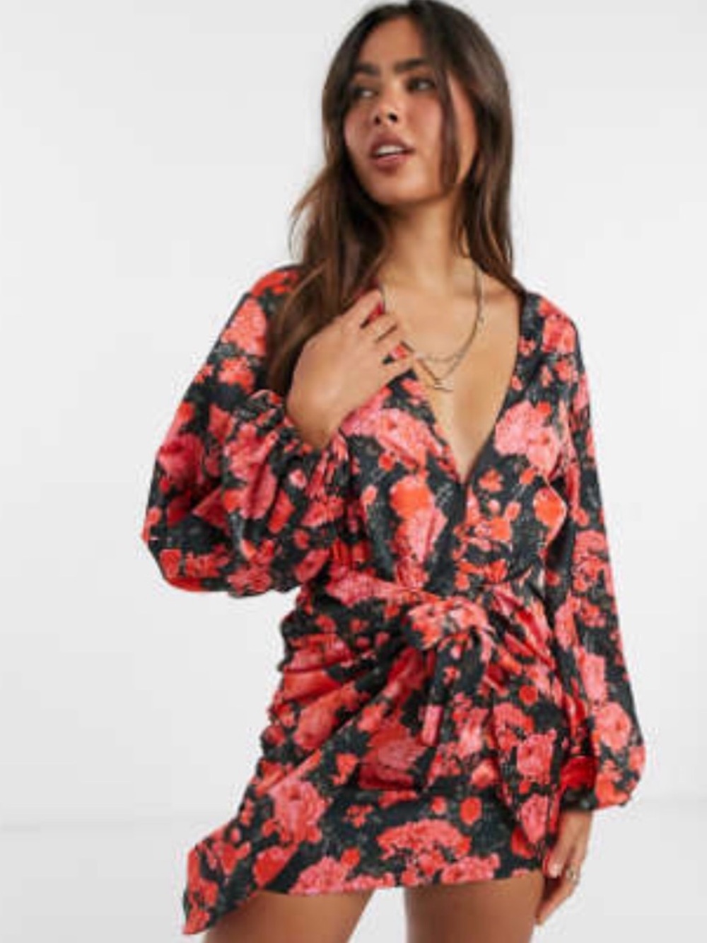 ASOS Floral Wrap Mini Dress